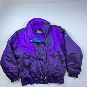 Cornice Vintage 90s Ski Jacket Purple Teal Colorblock Insulated Mens Medium